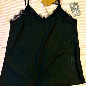 Listicle black tank top with tags Small
